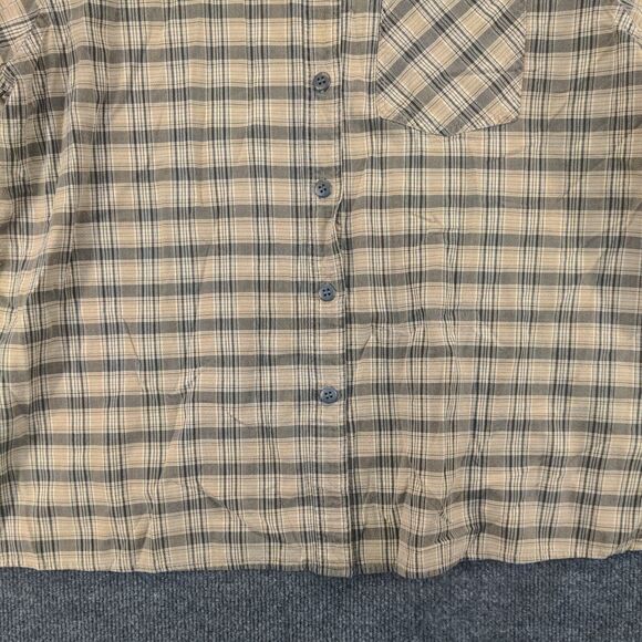 At Last & Co. Chest Pocket Button Up Shirt Womens Plus Size 18/20 Brown Plaid - Picture 4 of 11